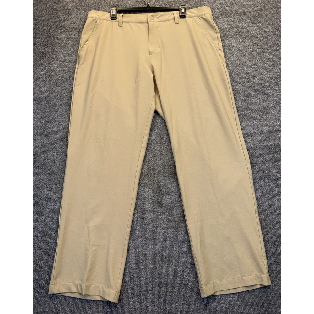 Adidas Golf Men's 38x30 Khaki Tan Flat Front Performance Pants